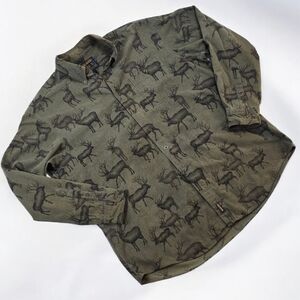 Vintage Woolrich John Rich & Bros Elk Print Cotton Flannel Heritage Gorpcore 2XL